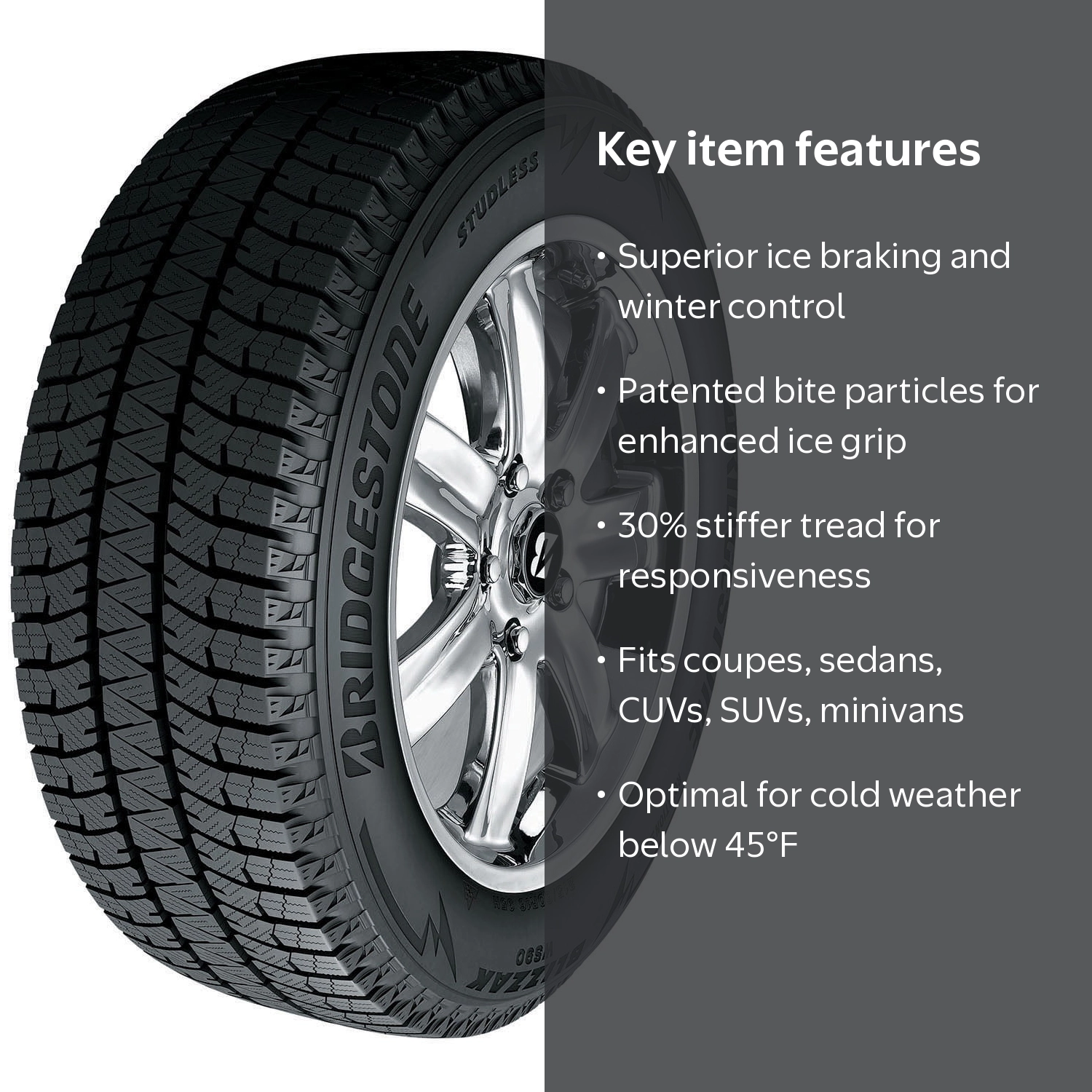 Bridgestone Blizzak WS90 Winter 185/55R15 82H Passenger Tire