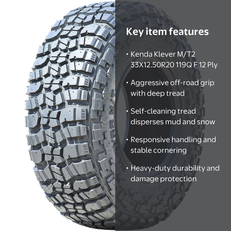 Kenda Klever M/T2 33X12.50R20 119Q F 12 Ply Mud All-Season Light