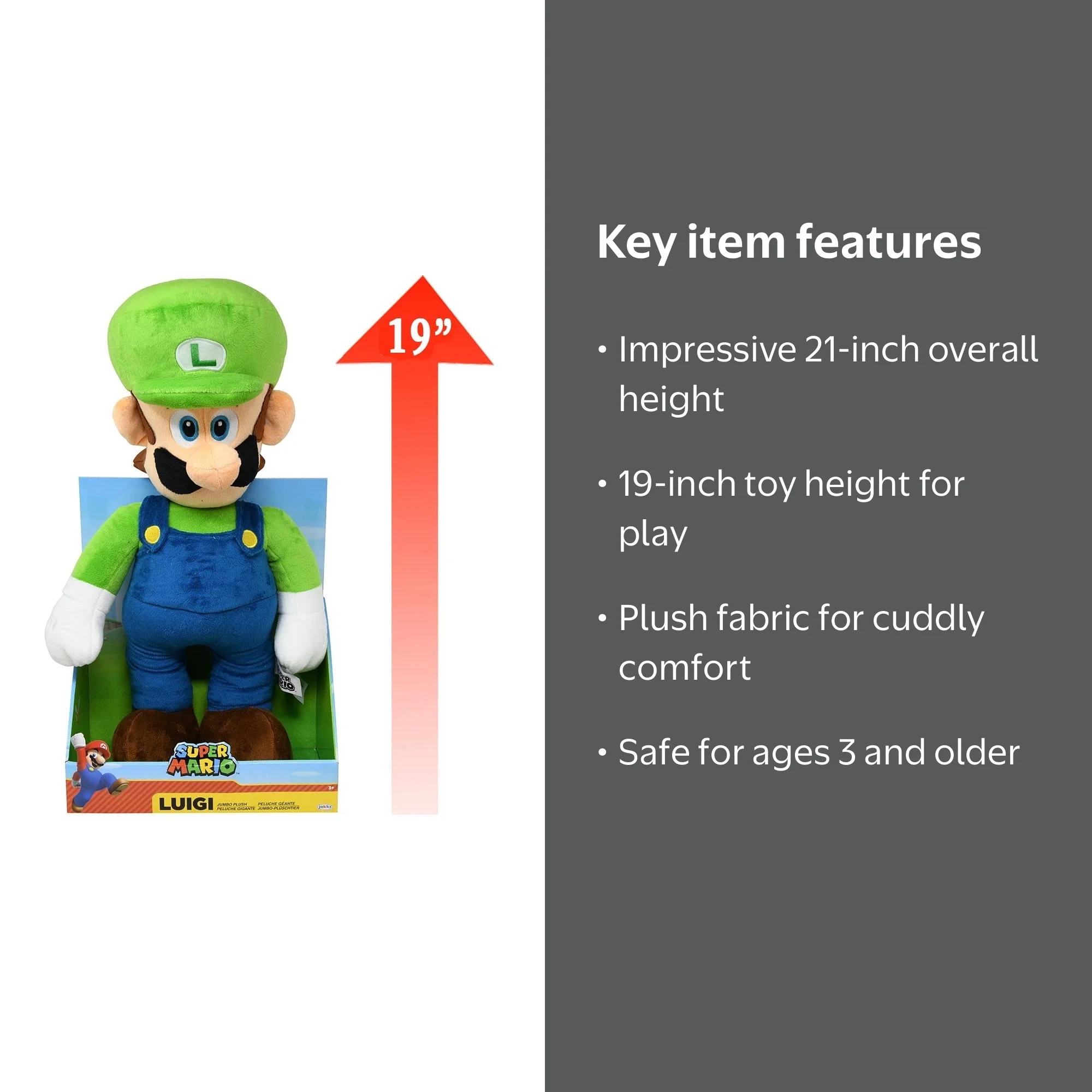Nintendo - Jumbo Basic Plush Luigi 21