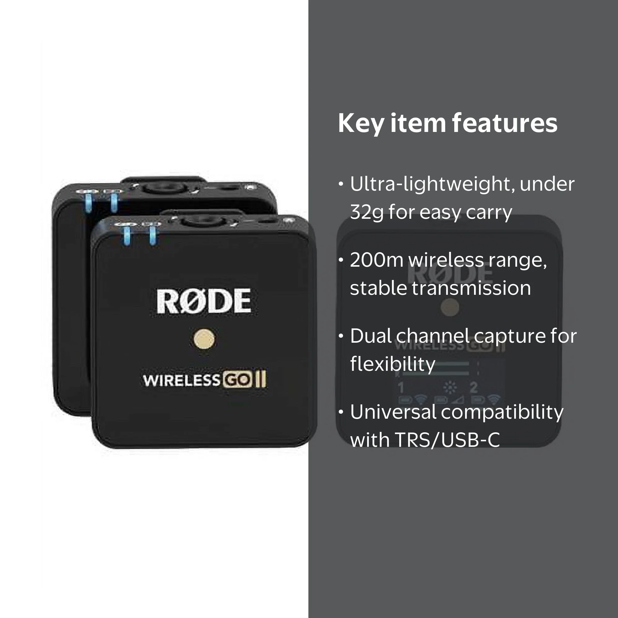 Rode Wireless GO II Dual Channel Wireless Microphone System