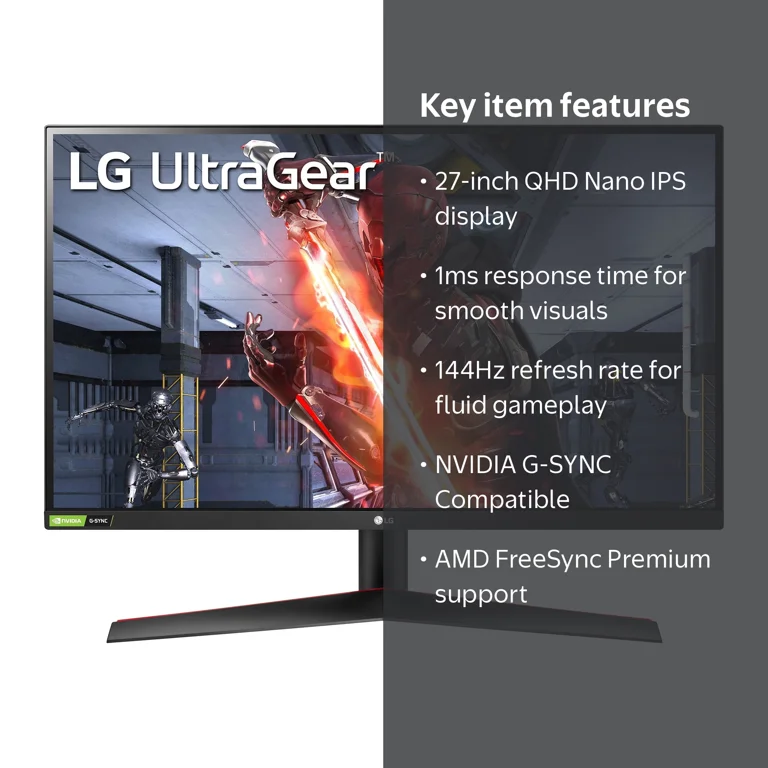 LG 27'' UltraGear QHD Gaming Computer PC Monitor, 2560 x 1440,1ms