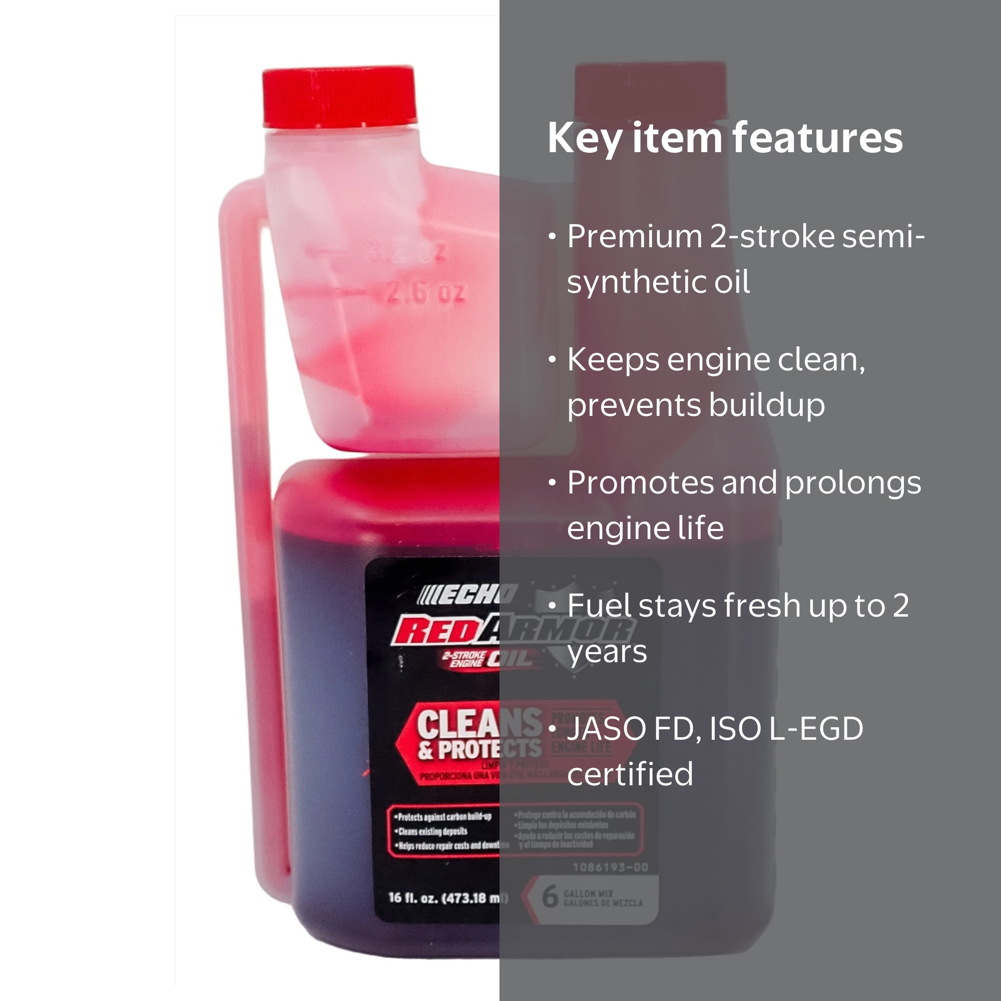 ECHO RED ARMOR TWO STROKE OIL 16OZ SQUEEZE BOTTLE - Walmart.com