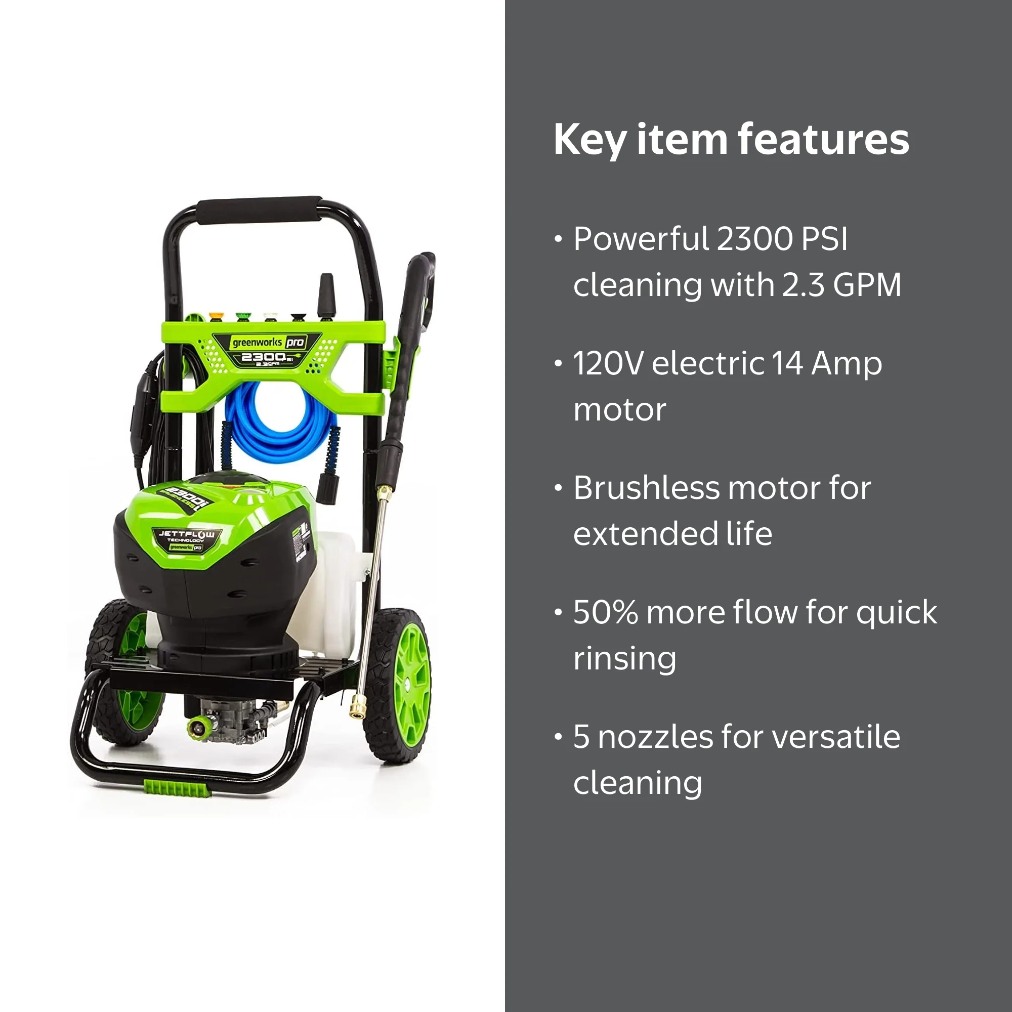 ★オススメ★ エゴスキュー • タワー Greenworks, Pressure Washer, 5118002VT, 2300 PSI at 2.3 GPM
