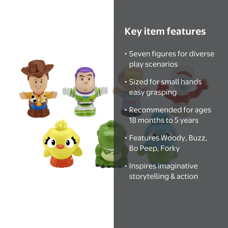 Disney Toy Story 4 Little People Figure Set, 7 Characters