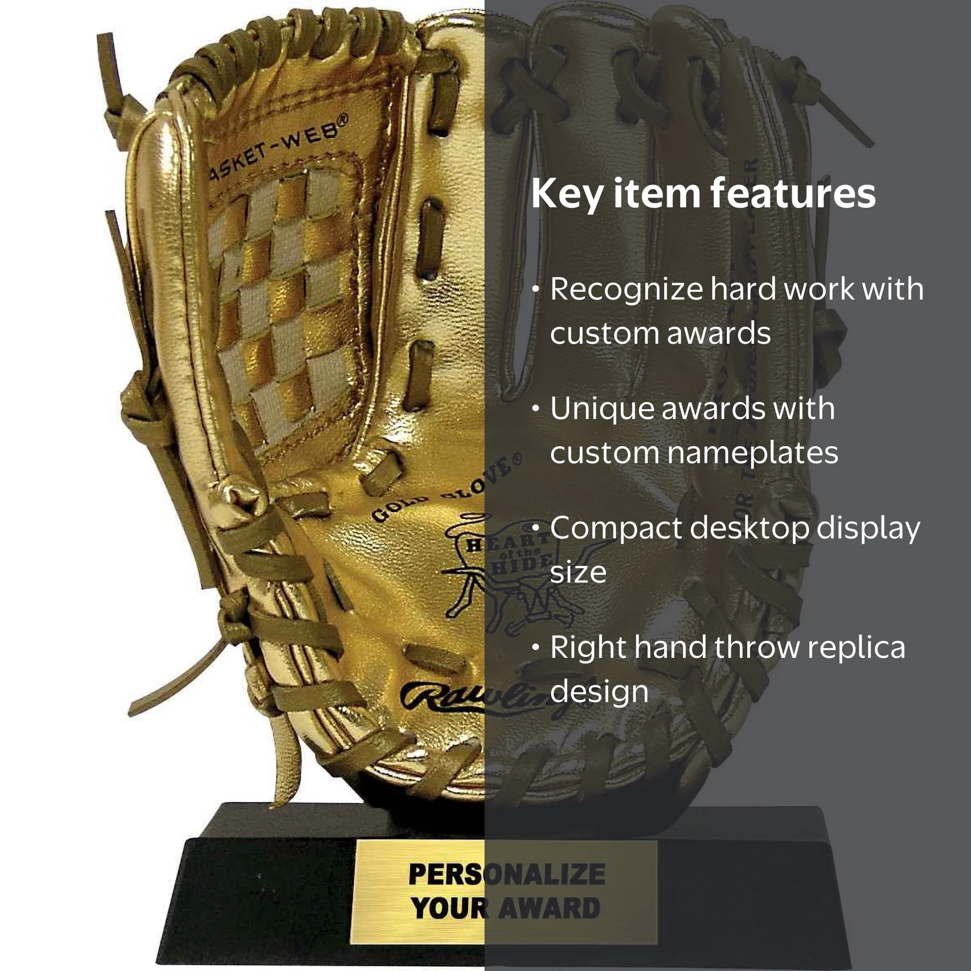 Rawlings Gold Leather Trophies & Awards, with 7.88