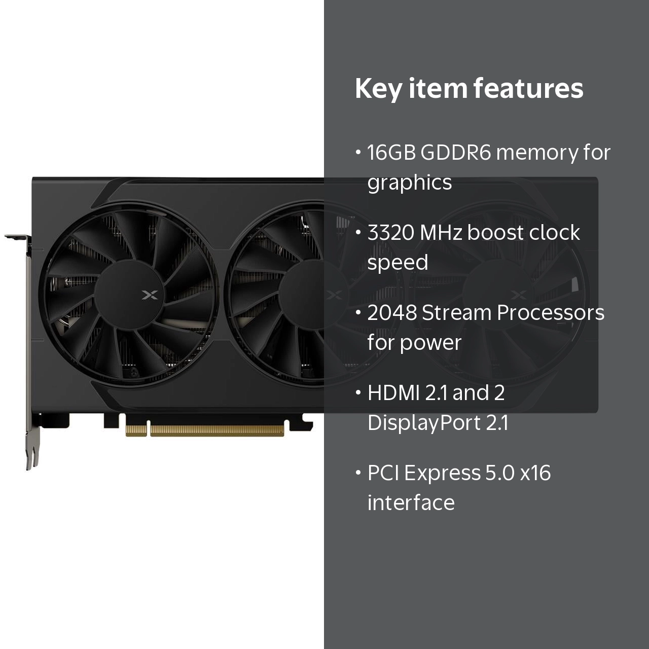 XFX, SWIFT Radeon RX 9060 XT, 16GB, GDDR6, PCI Express 5.0 x16