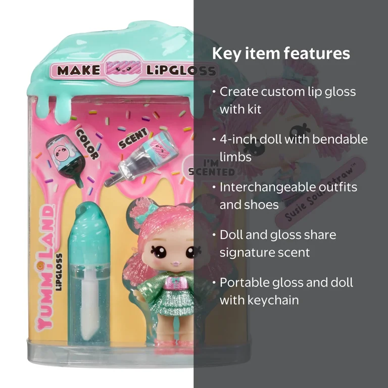 Yummiland, Lip Gloss Doll, Susie Sour Straw, DIY Lip Gloss Kit