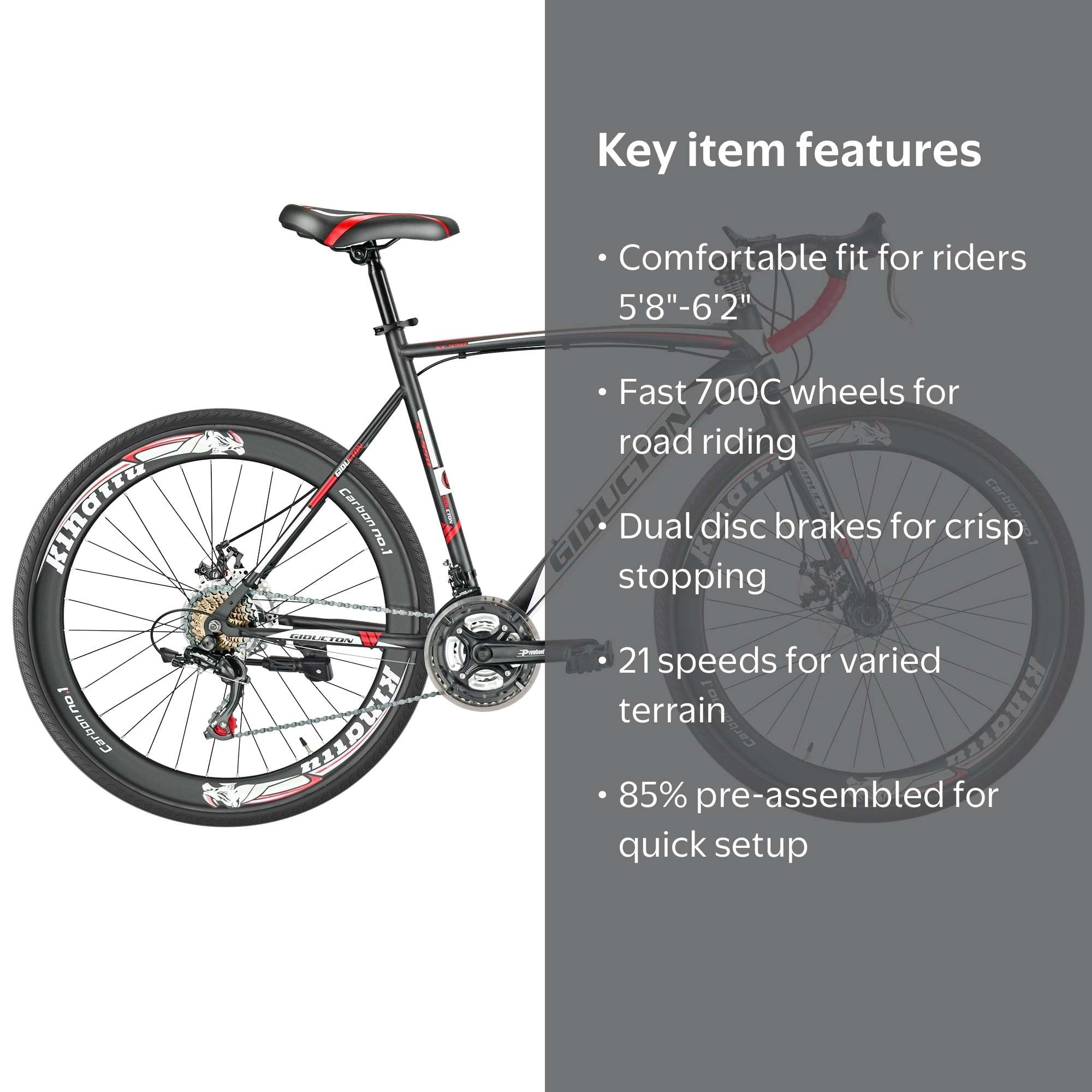 Eurobike Road Bike for Mens Gravel Bicycle 54cm Frame Bike 700C