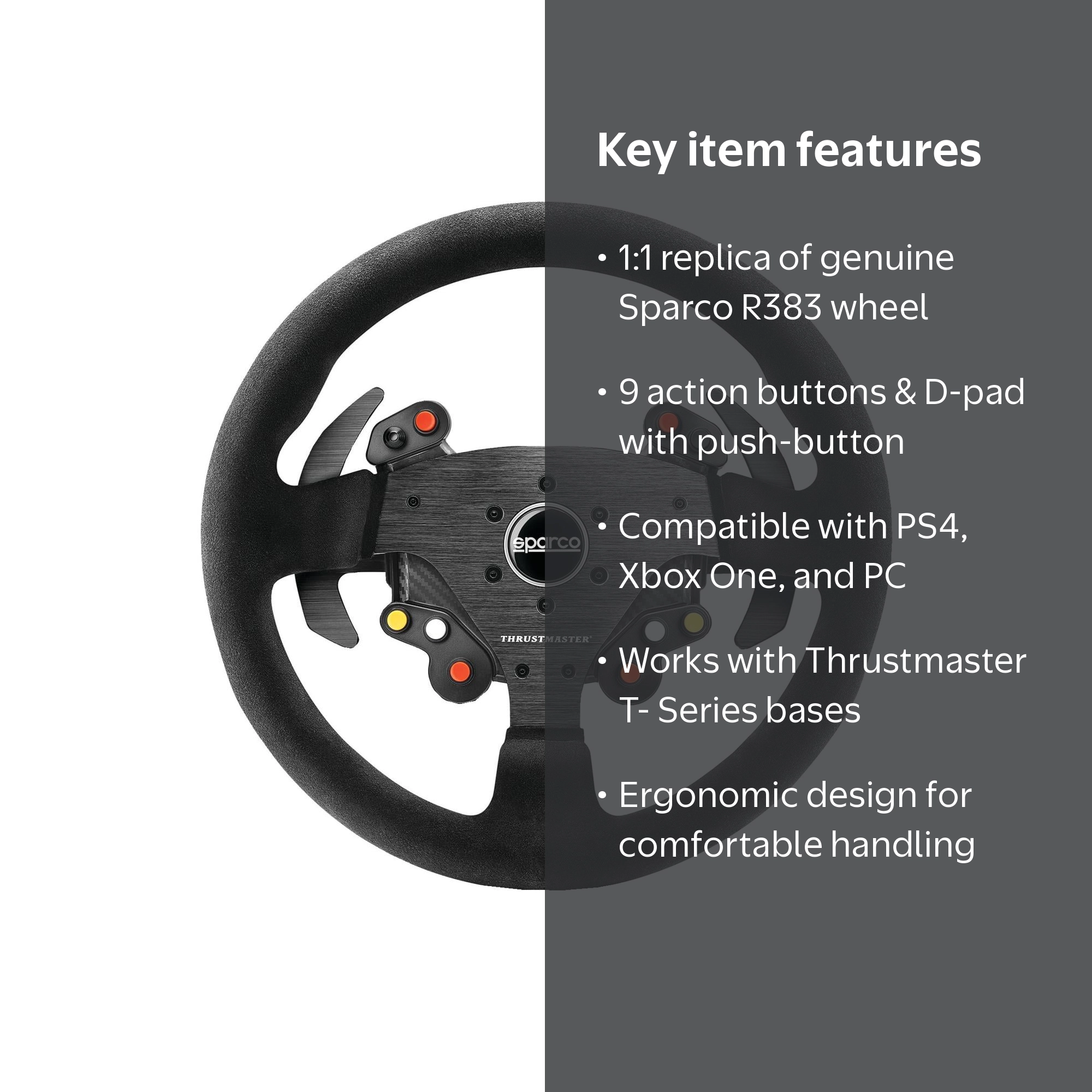 Thrustmaster 4060085 Sparco R383 MOD Add-On Rally Wheel - Walmart.com