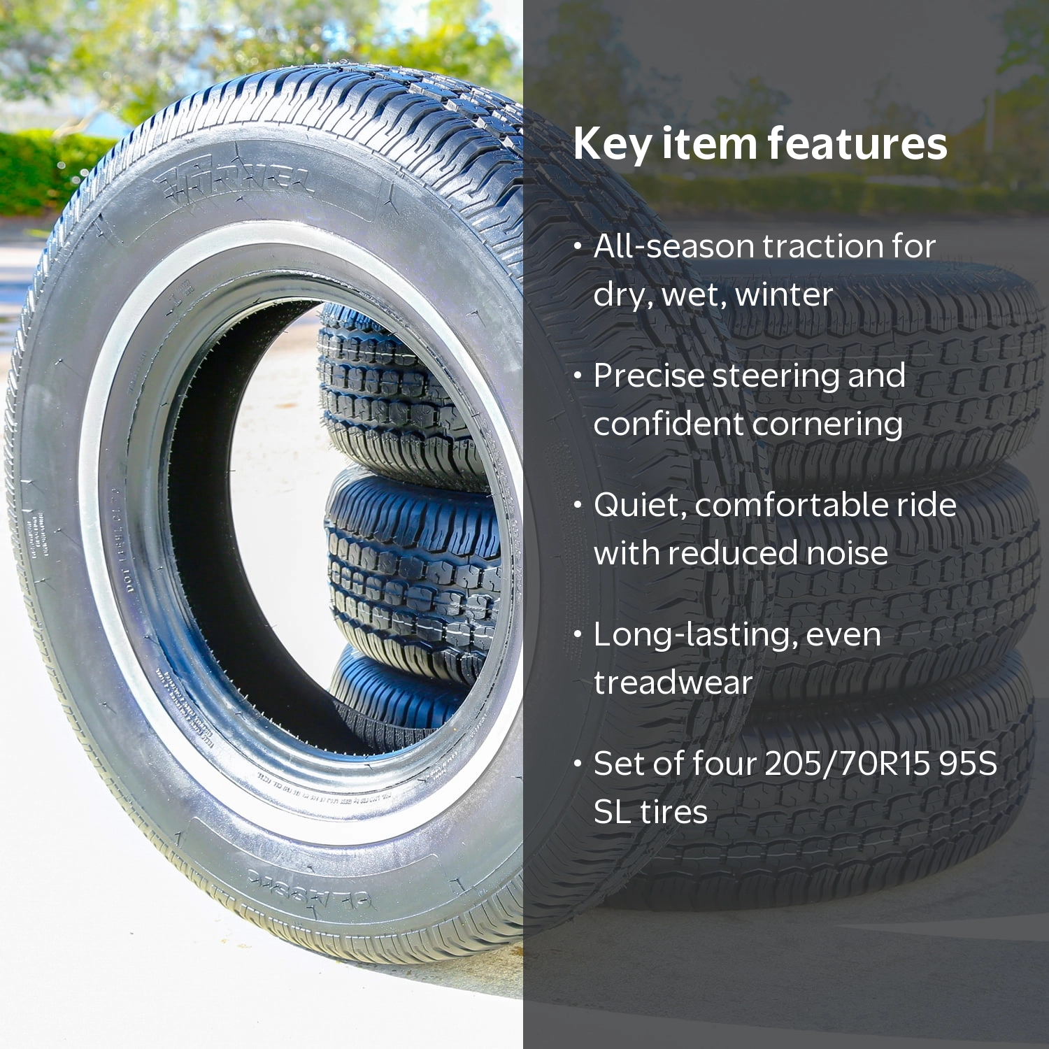 Tornel Classic 205/70R15 White Wall All Season Tires, All Weather