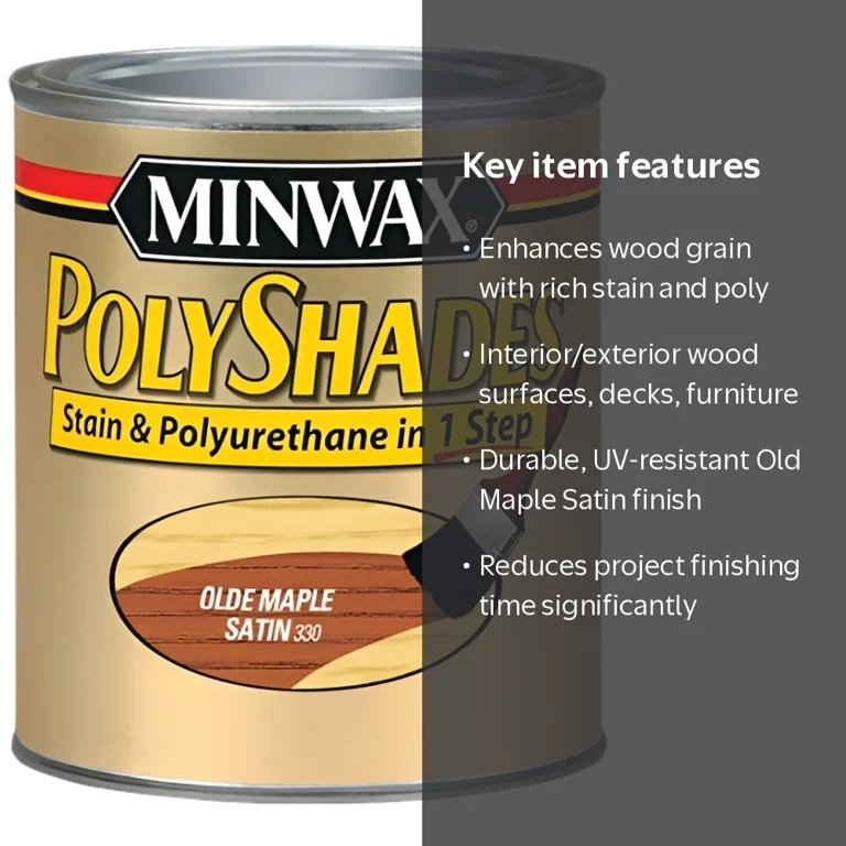Minwax PolyShades Wood Finish - Stain & Polyurethane in 1 Step