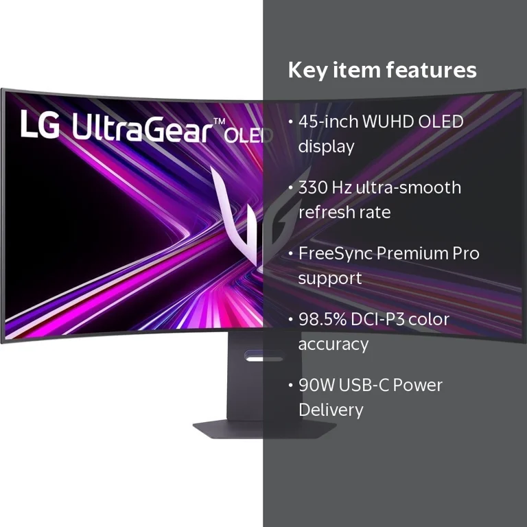LG, UltraGear Curved Gaming Monitor, 45 Inches OLED 5K2K, 330Hz G