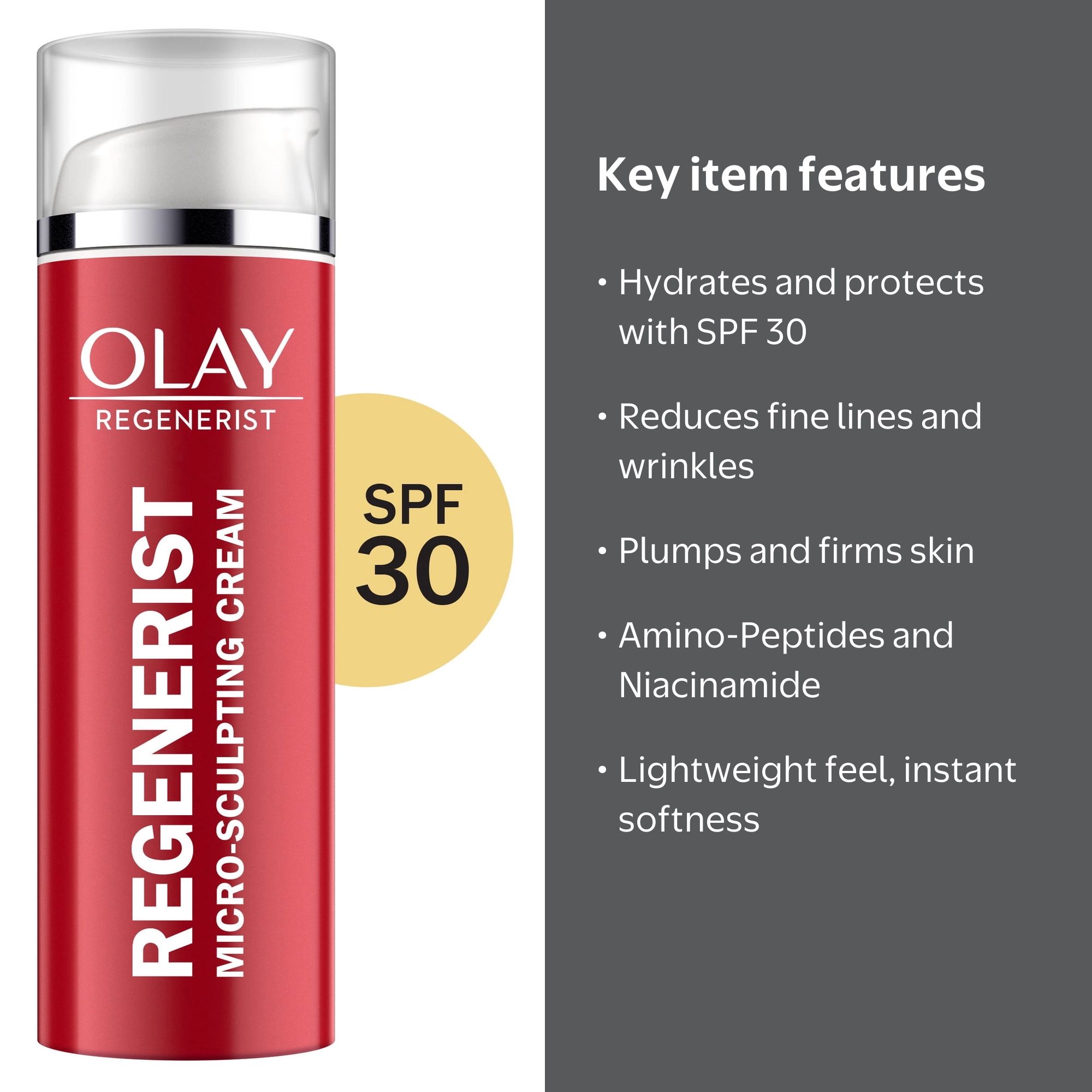Olay Regenerist Micro-Sculpting Cream Moisturizer, SPF 30 Sun