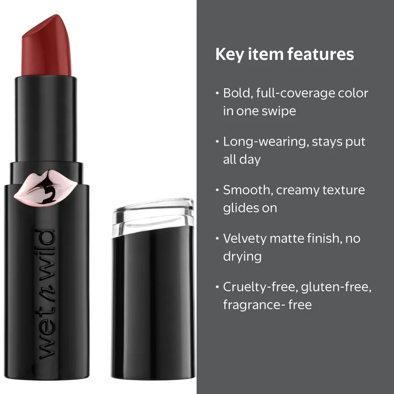 2 pack) wet n wild MegaLast, Matte Lip Color, 1111418 Sasspot Red