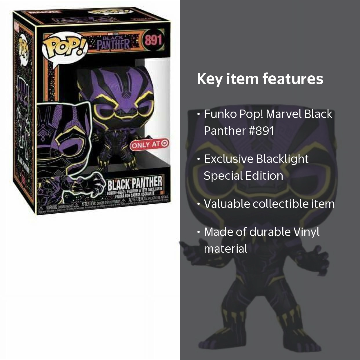 Funko Pop! Marvel Black Panther Blacklight Special Edition #891
