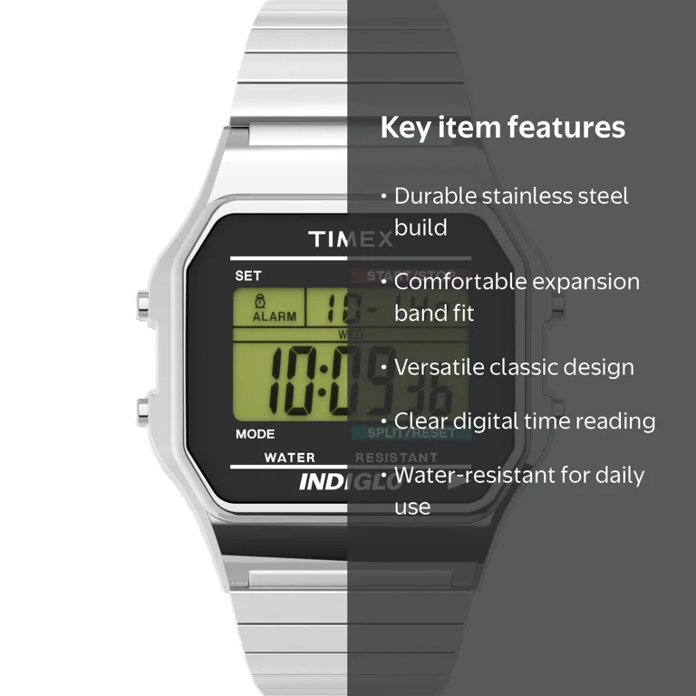 Indigo by Timex Men's Adult Stainless Steel Expansion Band
