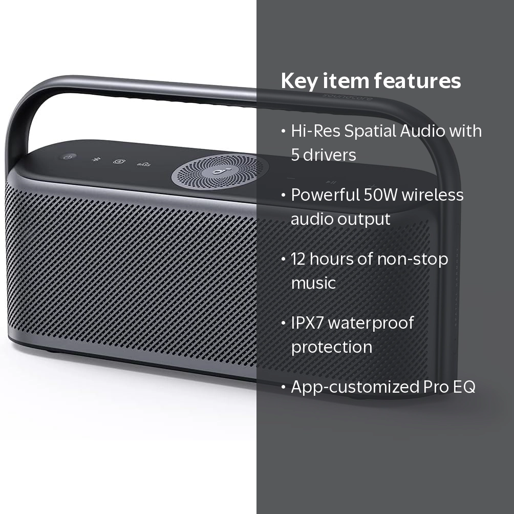 Soundcore, Motion X600 Portable Bluetooth Speaker, 50W, Waterproof