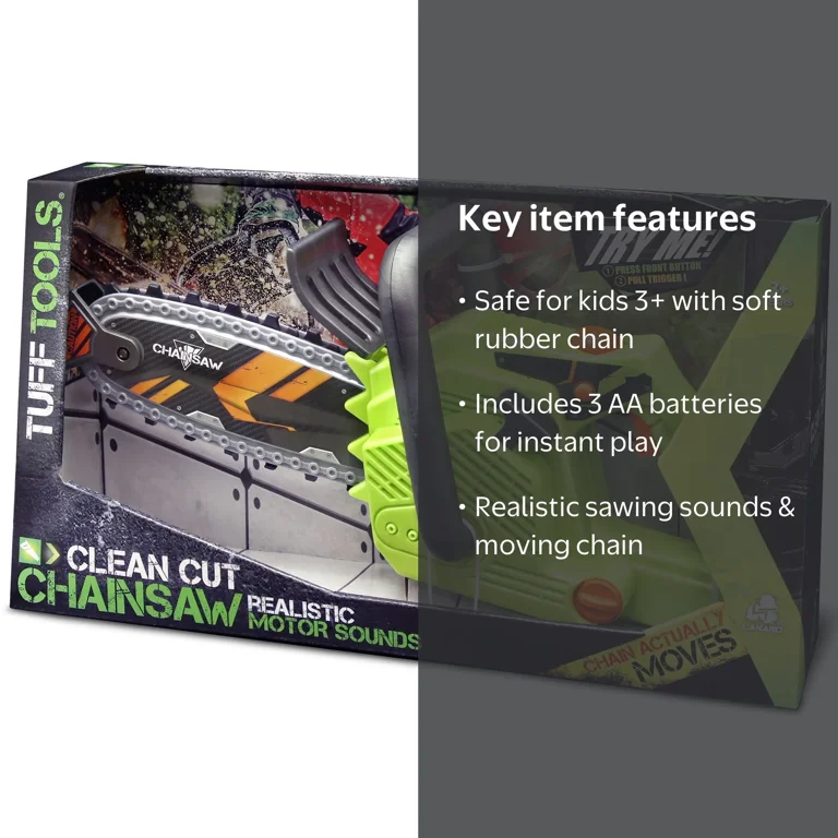 Lanard, Kids Sounds & Action Toy, Clean Cut Chainsaw, Battery