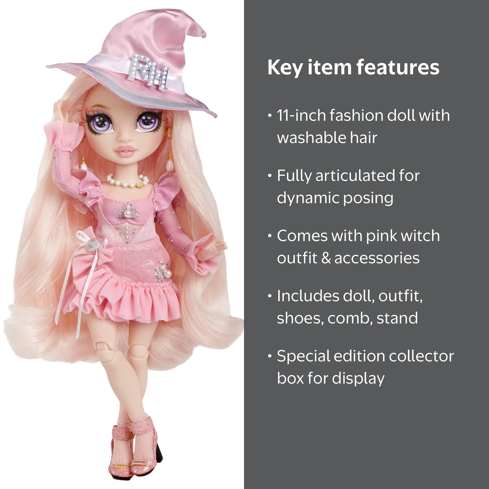 Rainbow Vision Bella Parker Pink Witch Doll, Rainbow High Costume