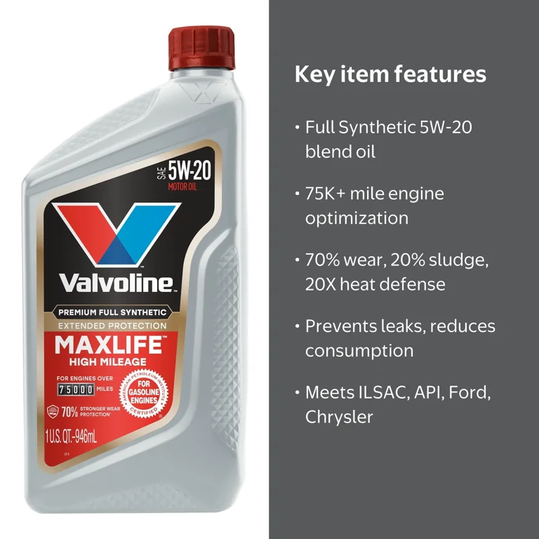 Valvoline MaxLife Extended Protection Full Synthetic High Mileage