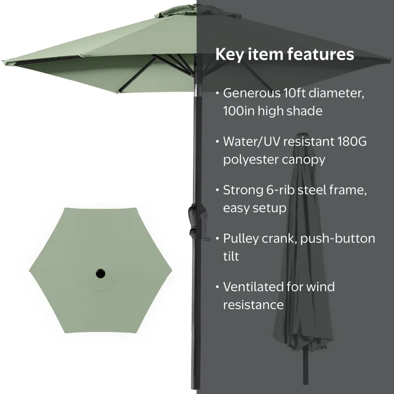 best quality patio umbrella brands Choice Products 7.5ft Heavy-Duty Round Outdoor Market Table w/Steel Pole, Push Button Tilt, Easy Crank Lift allowing you to easily open and close the umbrella 11 Best Patio Umbrellas of