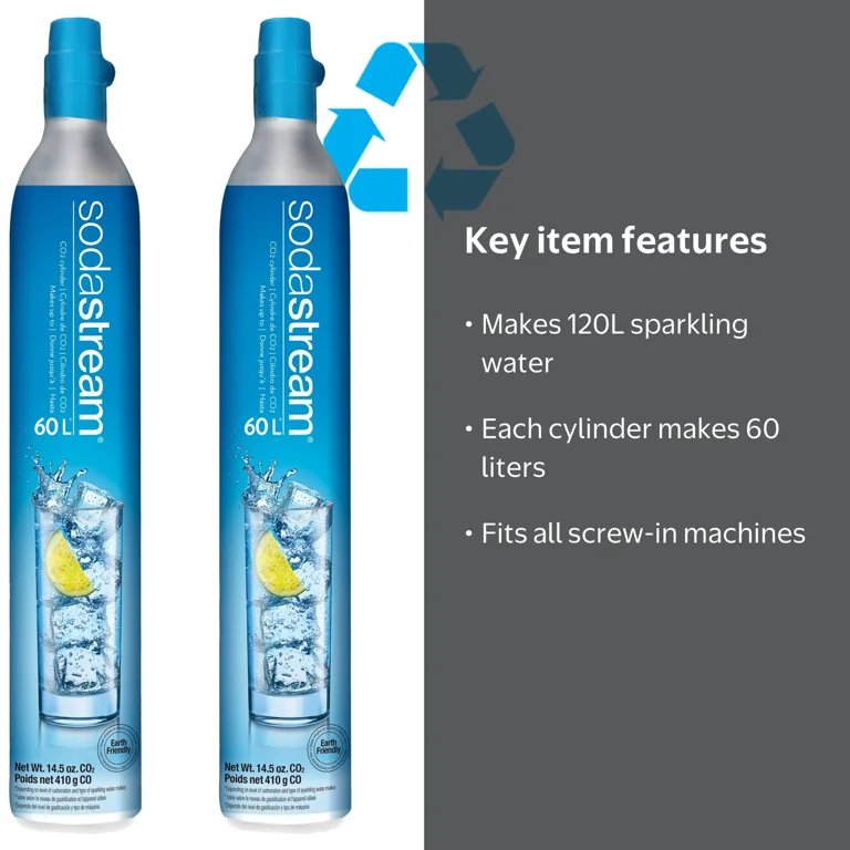 Sodastream 60L Co2 Exchange Carbonator, Set of 2, Plus $15 Walmart