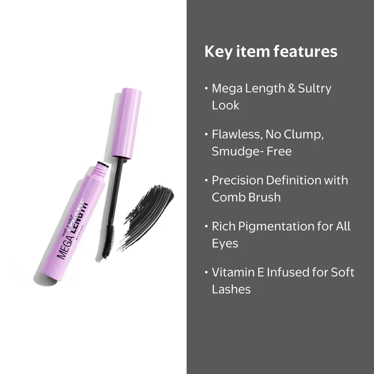 wet n wild, Mega Length Mascara, Very Black, 0.21 fl oz - Walmart.com