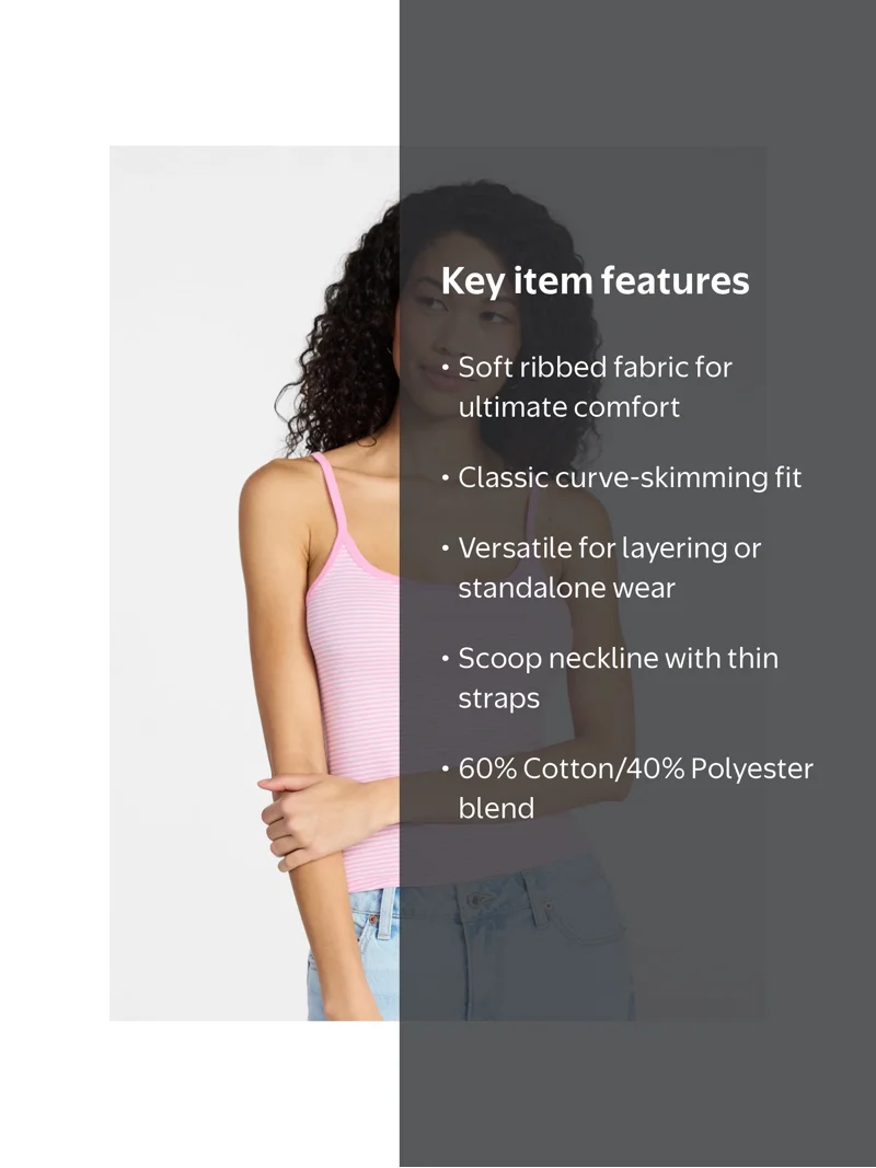 No Boundaries Scoop Neck Cami Top, Women's XXS-XXL - Walmart.com