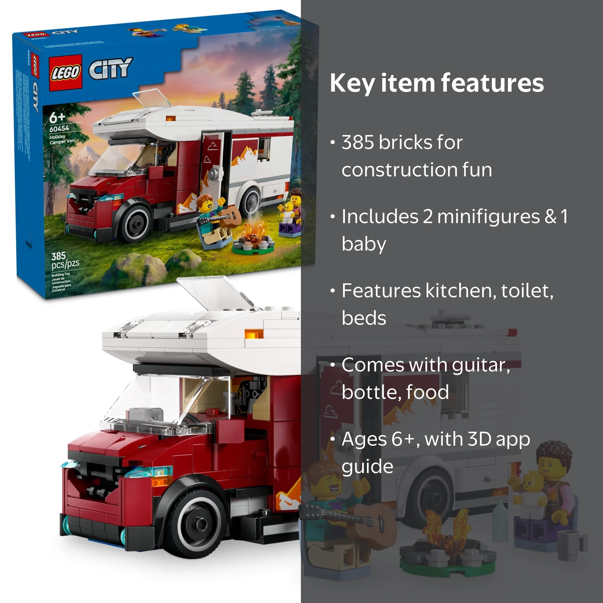 LEGO, City Holiday Adventure Camper Van Building Set, 60454, Ages