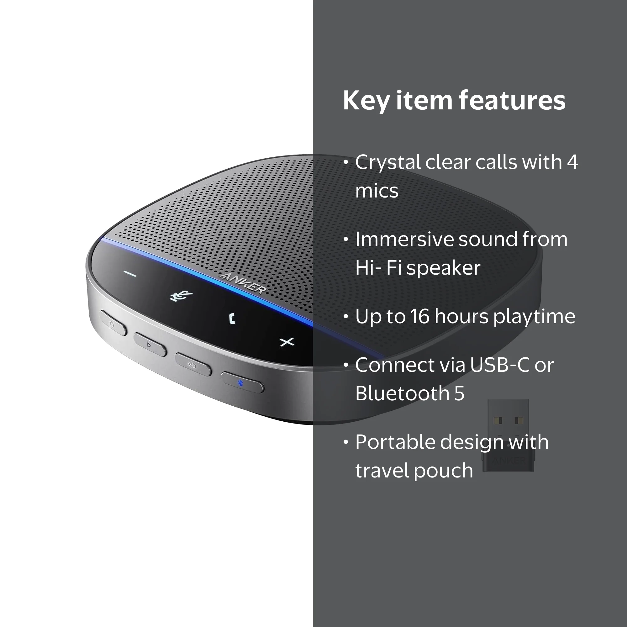Free Shipping! Anker PowerConf S500 Conference Speakerphone with