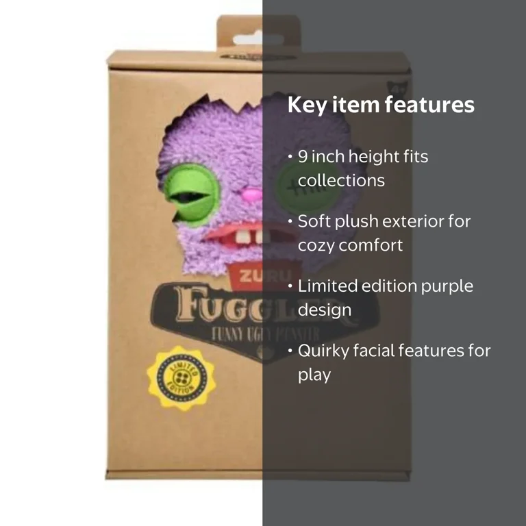 Fuggler, Plush Character, Limited Edition, Purple Plush Toy