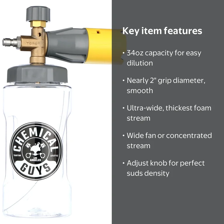 Chemical Guys, Foam Cannon, EQP324, 34oz Heavy-Duty Bottle