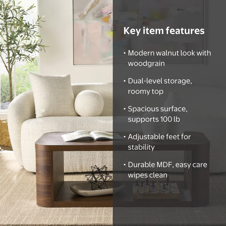 Free Shipping! Better Homes & Gardens Juliet Coffee Table, Walnut