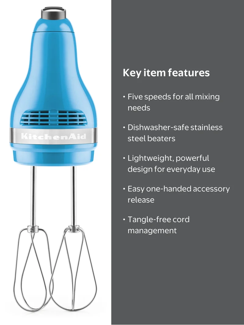 KitchenAid, Hand Mixer, KHM512, Crystal Blue, 5-Speed - Walmart.com