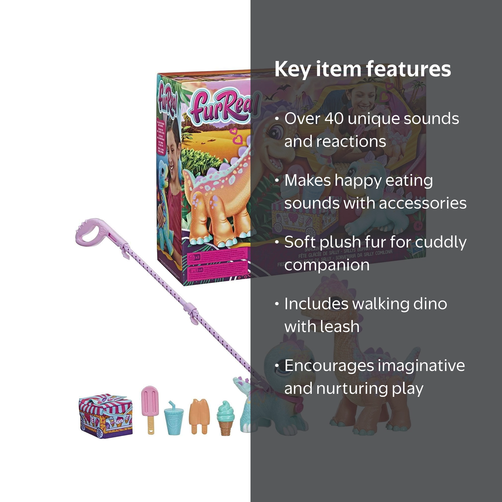 FurReal Interactive Snackin' Sally's Ice Cream Party Dinosaur Pet