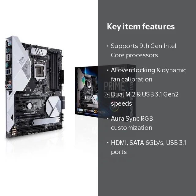 ASUS Prime Z390-A LGA 1151 (300 Series) Intel Z390 HDMI SATA 6Gb/s