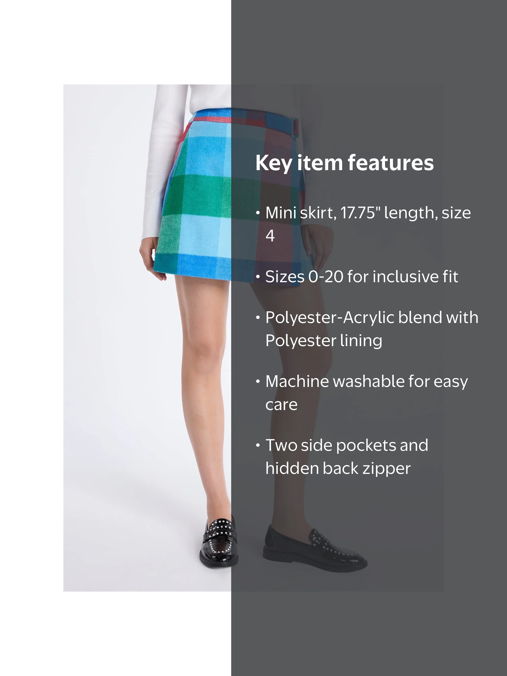 Free Assembly Women's Faux Wrap Front Mini Skirt, Sizes 0-20