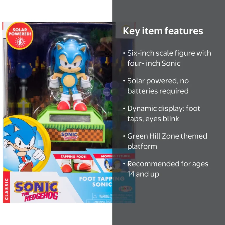d*9様 ソニック ソーラー式 足踏み フィギュア ディスプレイ Sonic The Hedgehog 6 inch Collectible Solar Powered Impatiently