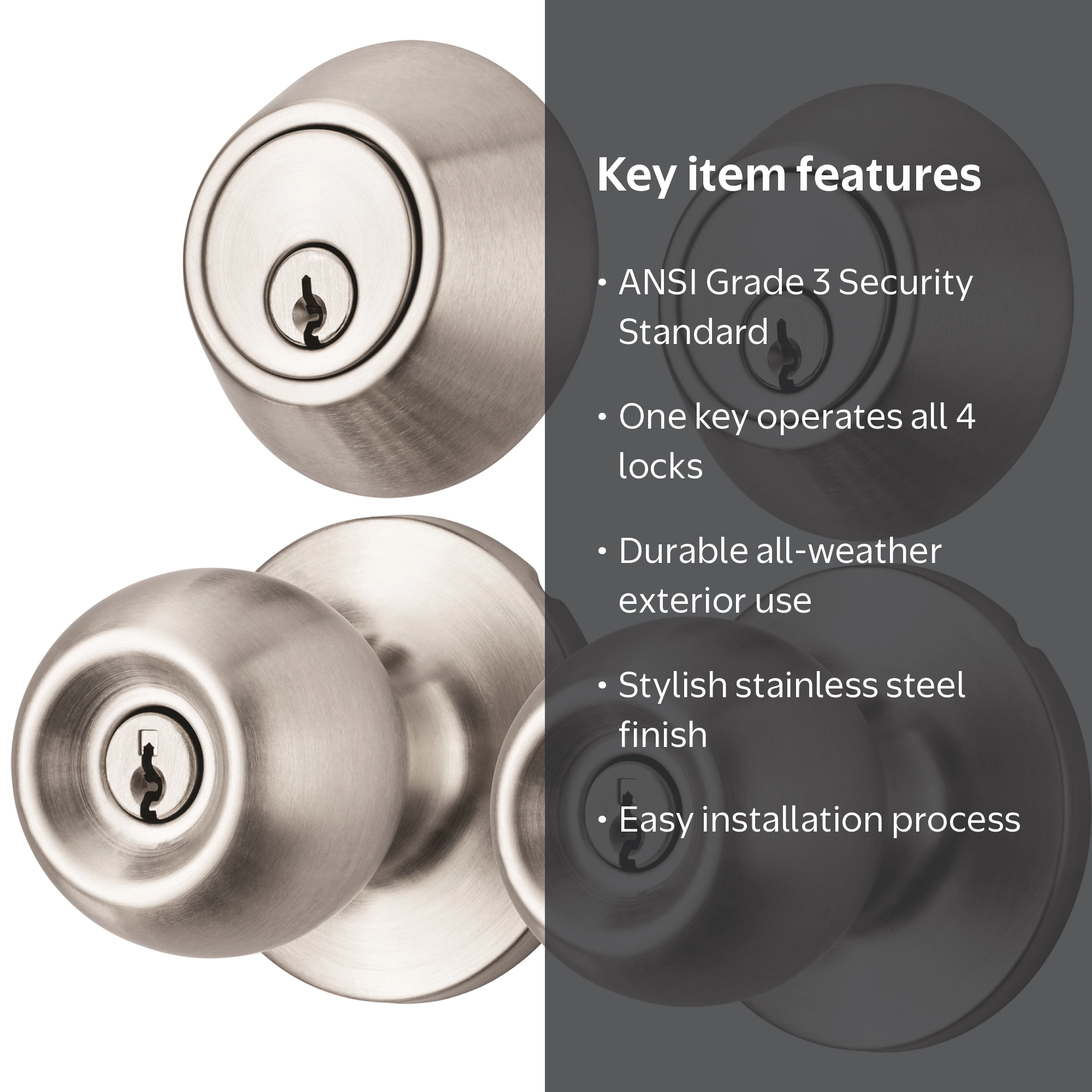 Hyper Tough Keyed Entry Doorknob and Deadbolt Combo Twin Pack in