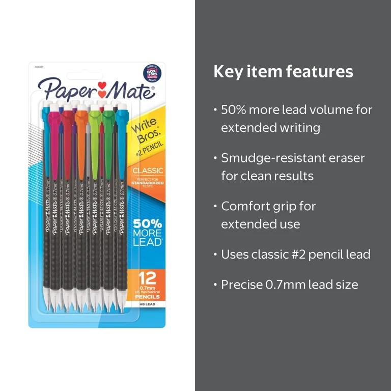 Paper Mate Mechanical Pencils, Write Bros. Classic #2 Pencil, 0.7