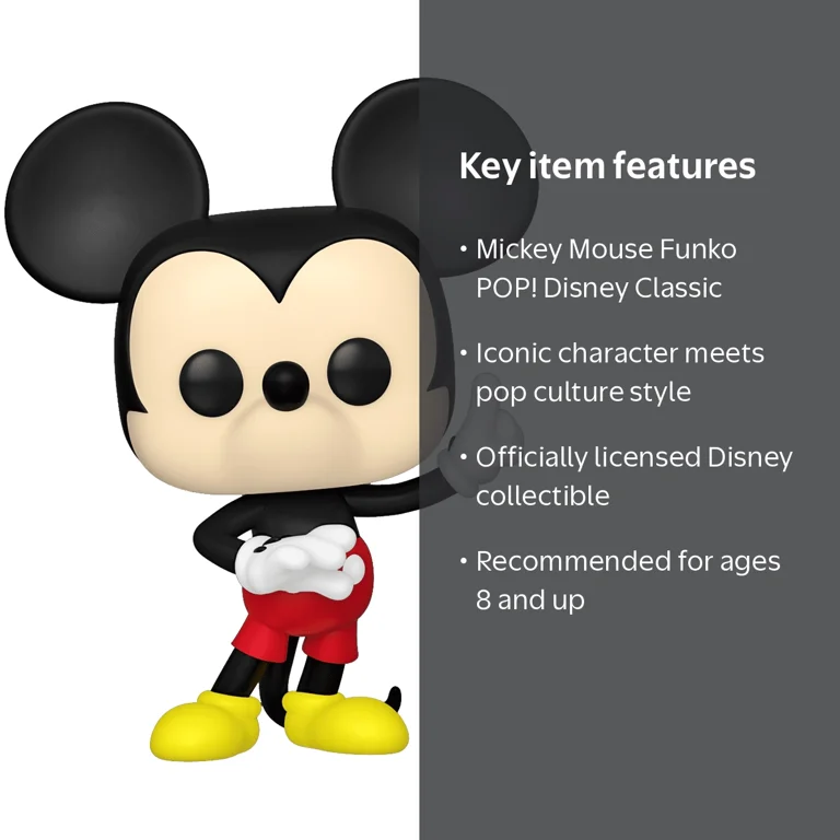 Funko POP! Disney: Classics- Mickey Mouse, Classic icon, Ages 8+