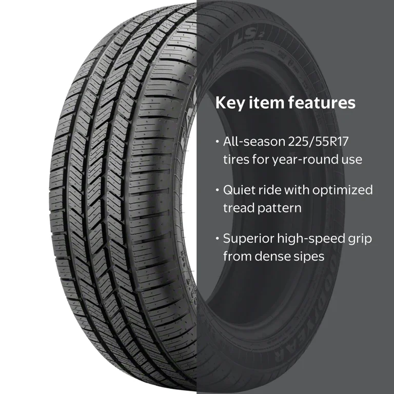 Goodyear Eagle LS2 225/55R17 97H All-Season Tire, Quiet Ride Goodyear Eagle LS2 225/55R17 97H All-Season Tire, Quiet Ride