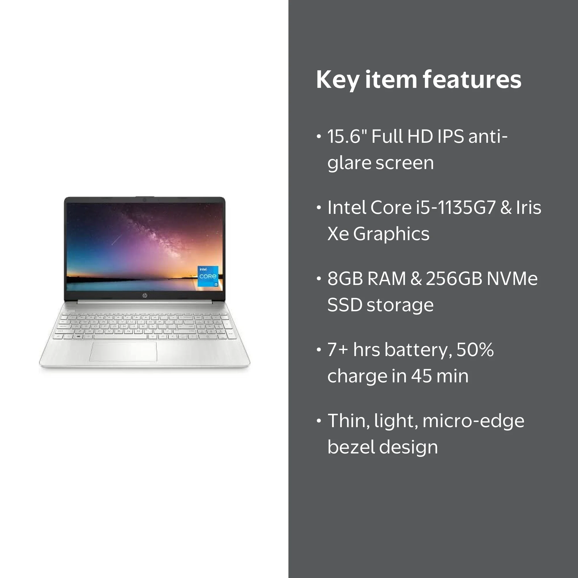 HP 15.6-inch Laptop, 11th Generation Intel Core i5-1135G7, Intel