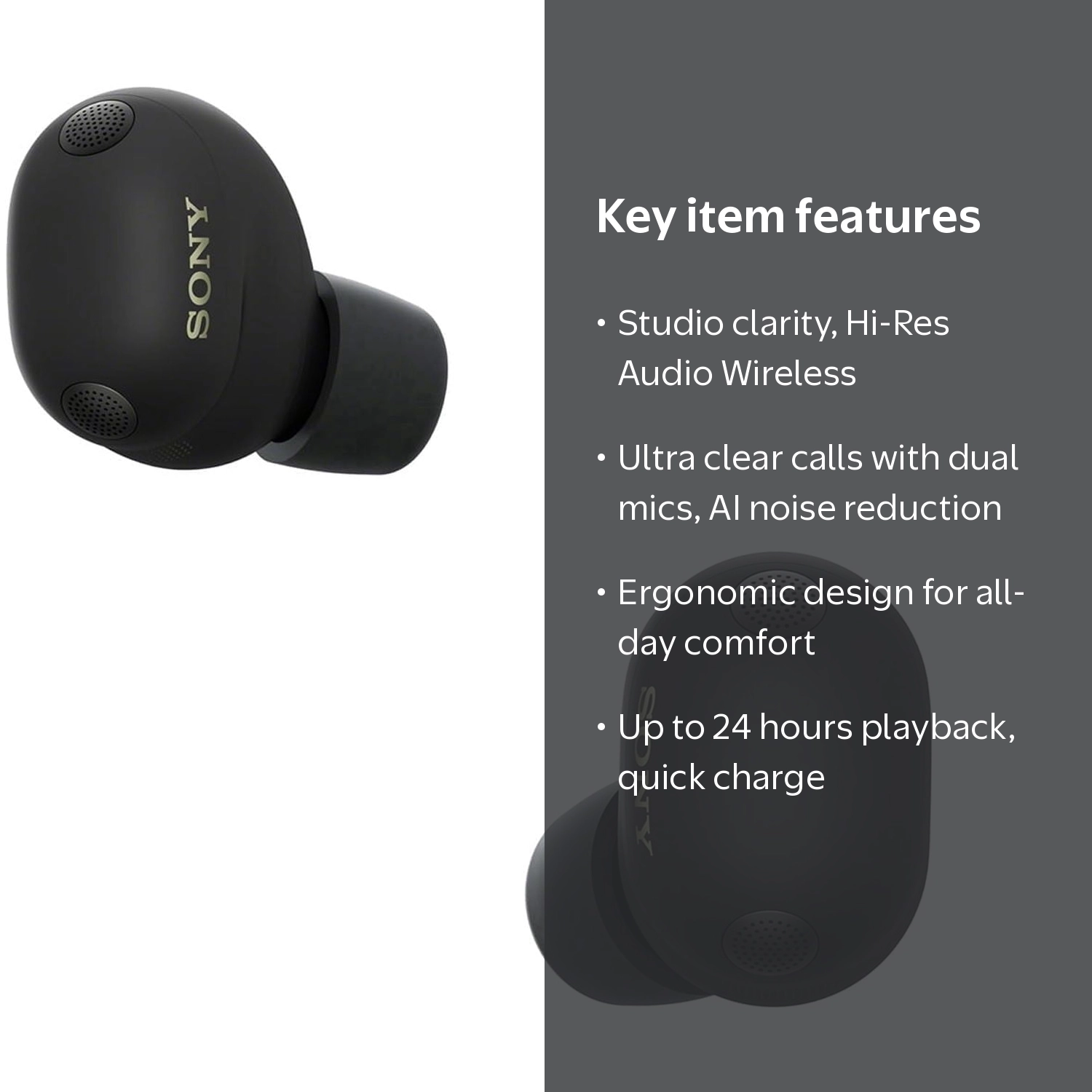 Sony, WF-1000XM6 True Wireless Noise Cancelling Earbuds, Black