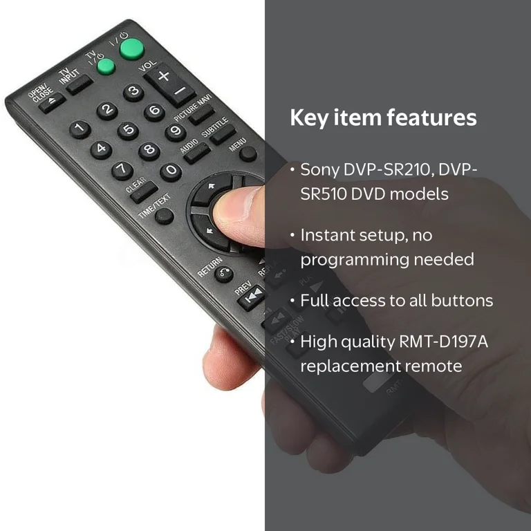 New RMT-D197A Remote Control for Sony DVD DVPSR210/510 - Walmart.com