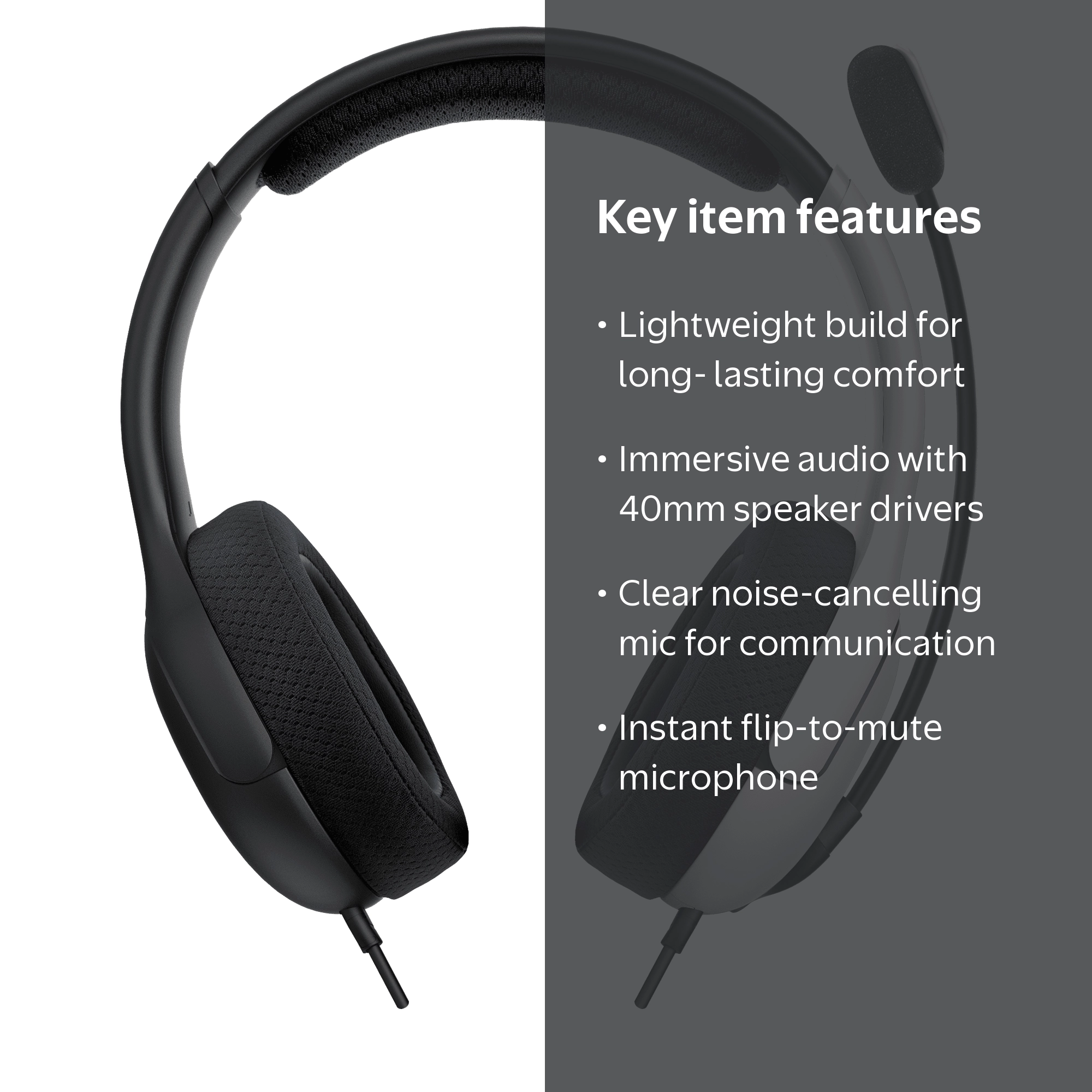 PDP Gaming LVL40 Wired Stereo Gaming Headset with Noise Cancelling