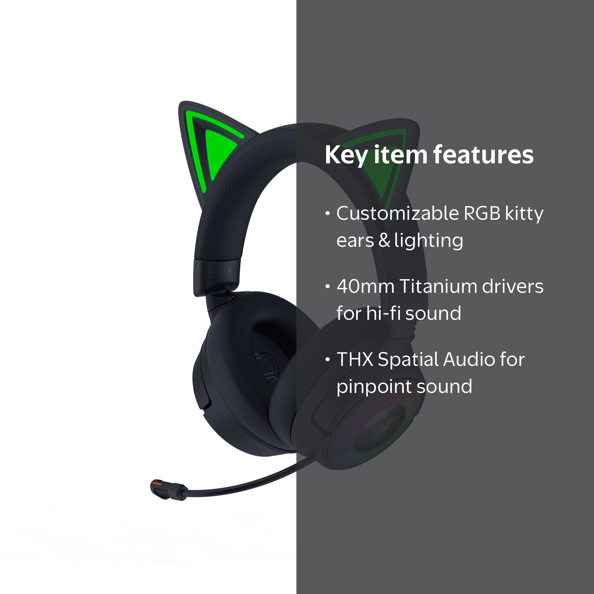 Razer Kraken Kitty V3 Pro Wireless RGB Kitty Headset for Gaming