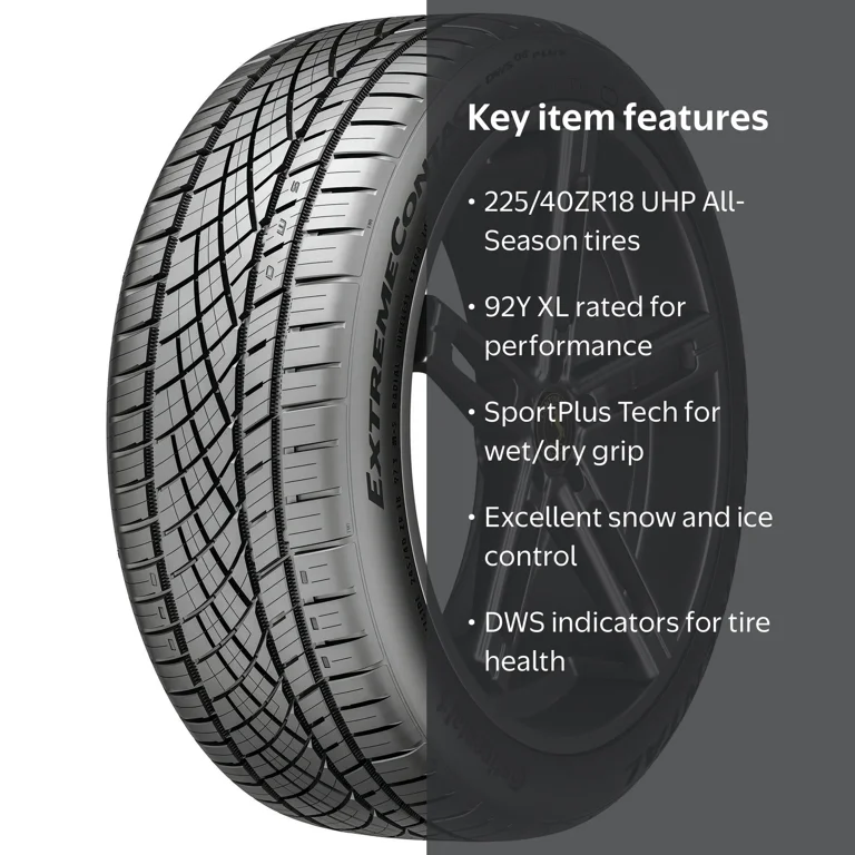 Continental, Passenger Tire, 225/40ZR18 92Y XL, All Season UHP