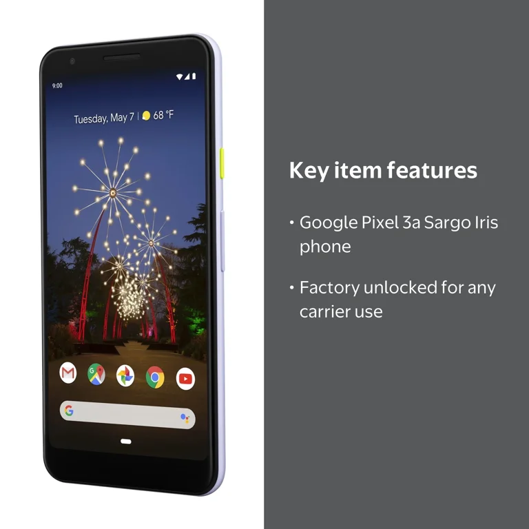 Google Pixel 3a Sargo Iris, Factory Unlocked - Walmart.com