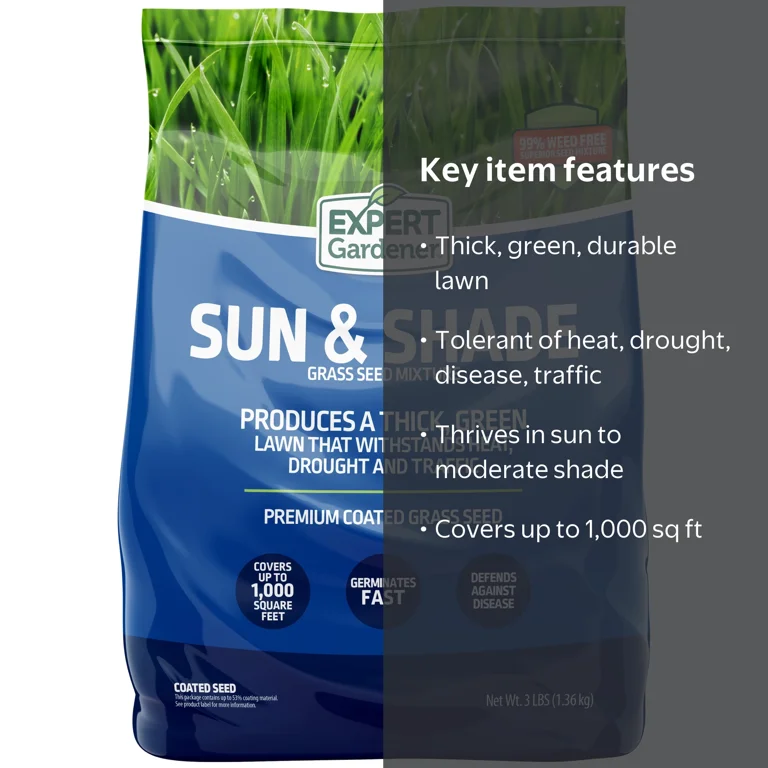 Expert Gardener Sun & Shade Grass Seed Mix for Southern U.S.